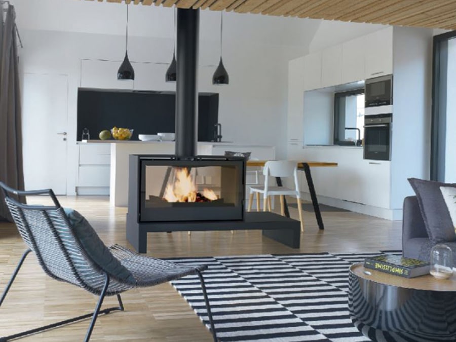 poele à bois design et contemporain bordeaux